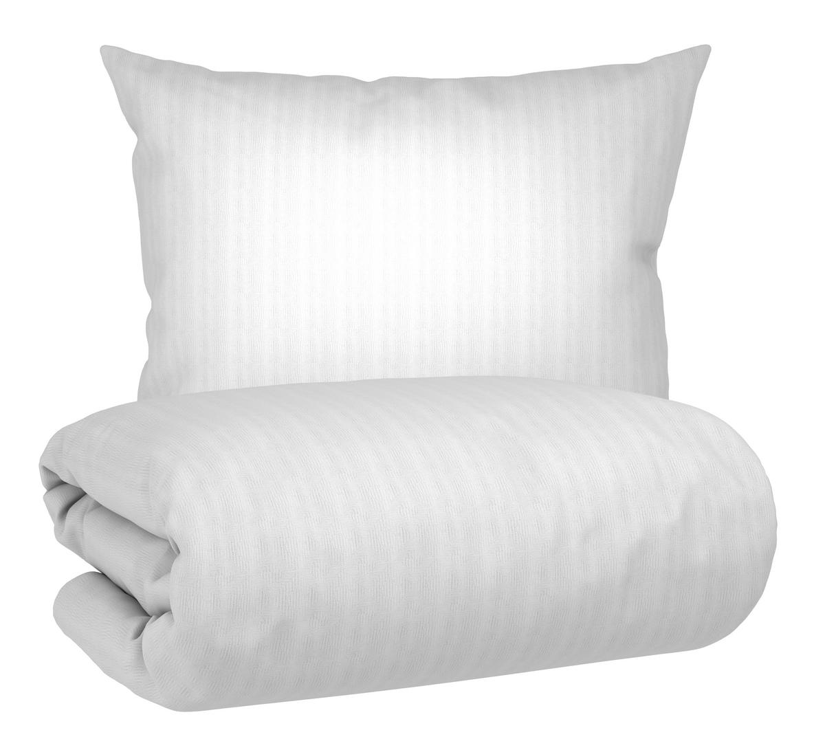 POSTEĽNÁ BIELIZEŇ DOBBY RAUTE - biela, textil (140/200cm) - Mömax