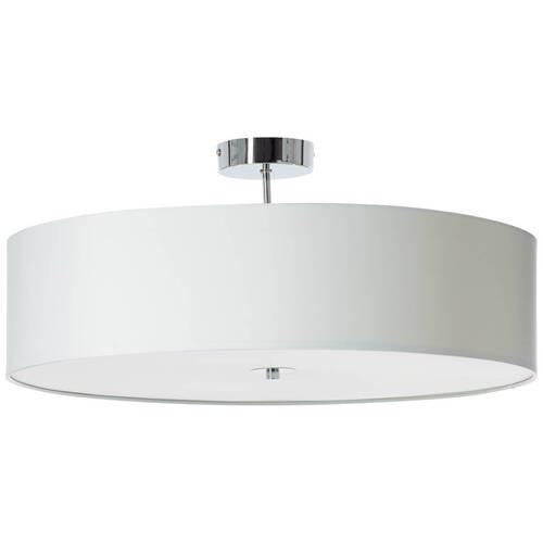 Deckenleuchte Andria H: 26,5 cm 3-Flammig - Chromfarben/Weiß, Design, Textil/Metall (60/26,5cm) - Brilliant