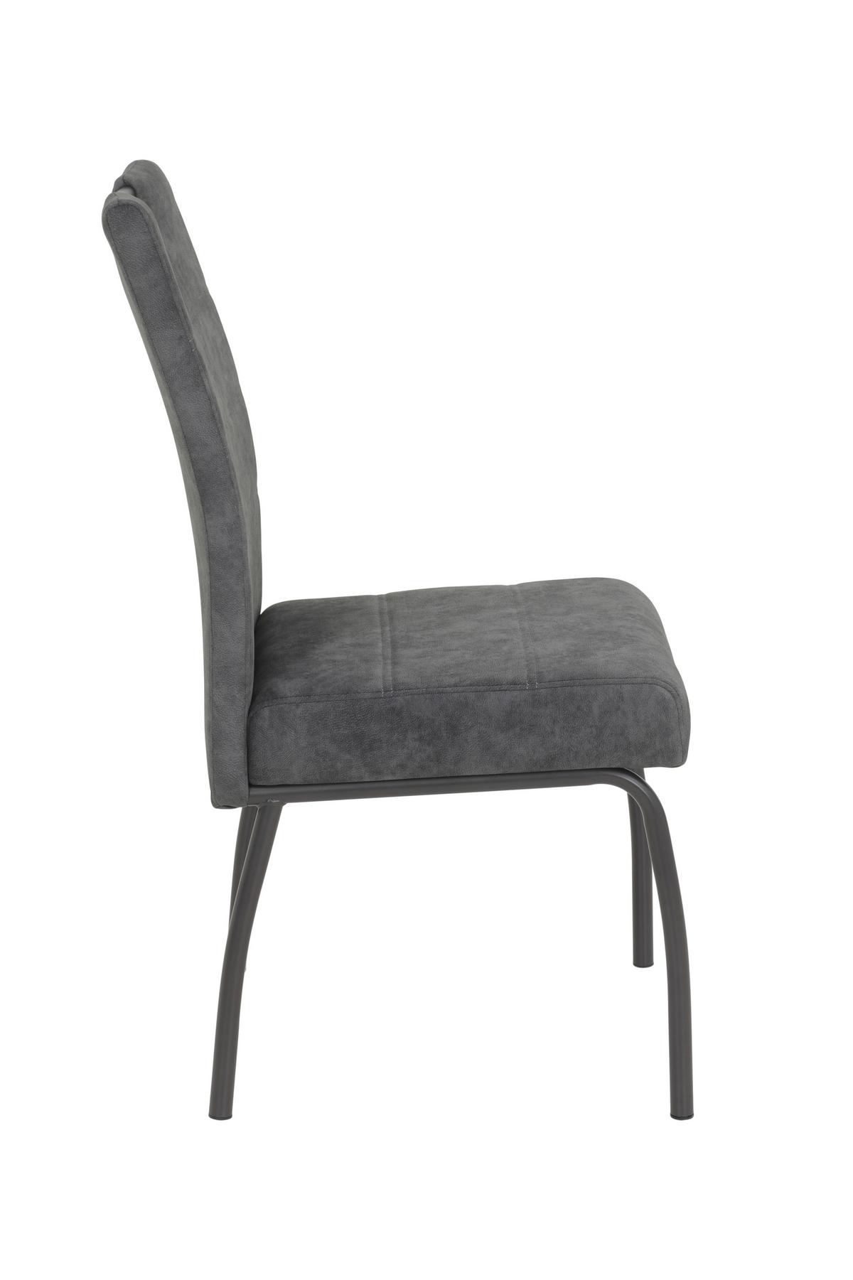 Stuhl-Set Evelyn I S 4er-Set - Anthrazit/Grau, MODERN, Textil/Metall (50/97/62cm) - MID.YOU