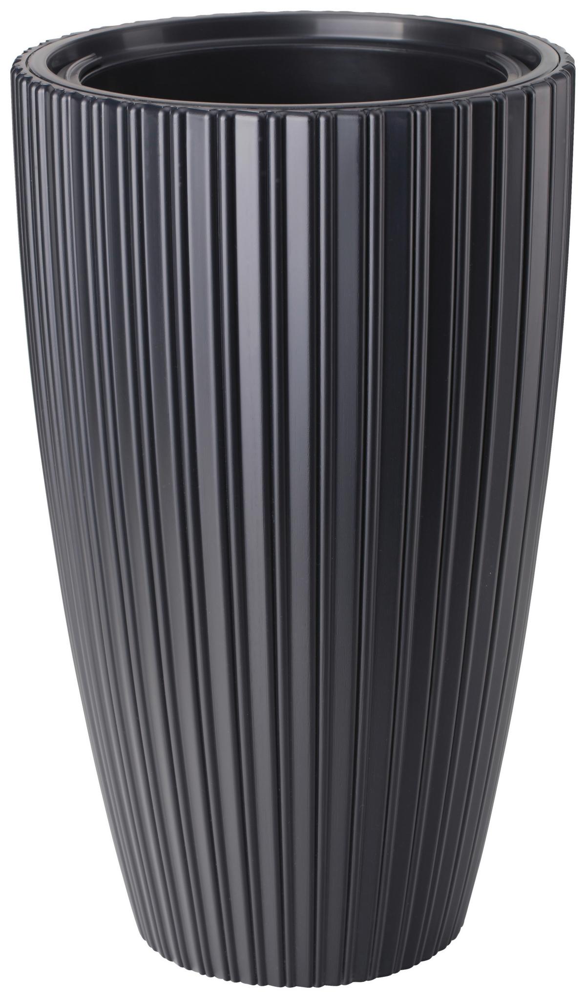 OBAL NA KVĚTINÁČ MIRA 40 - antracitová, Konvenční, plast (39/58,0/38,5cm) - Mömax