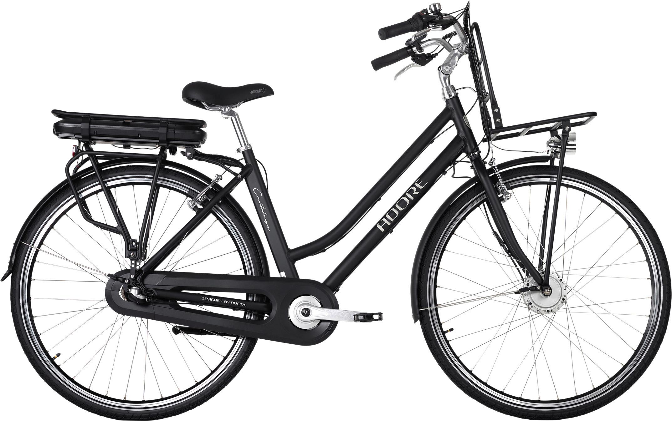 Damen E-Bike 28 Zoll Alu City 3 Gänge - Schwarz, Basics, Metall (180/70/100cm)