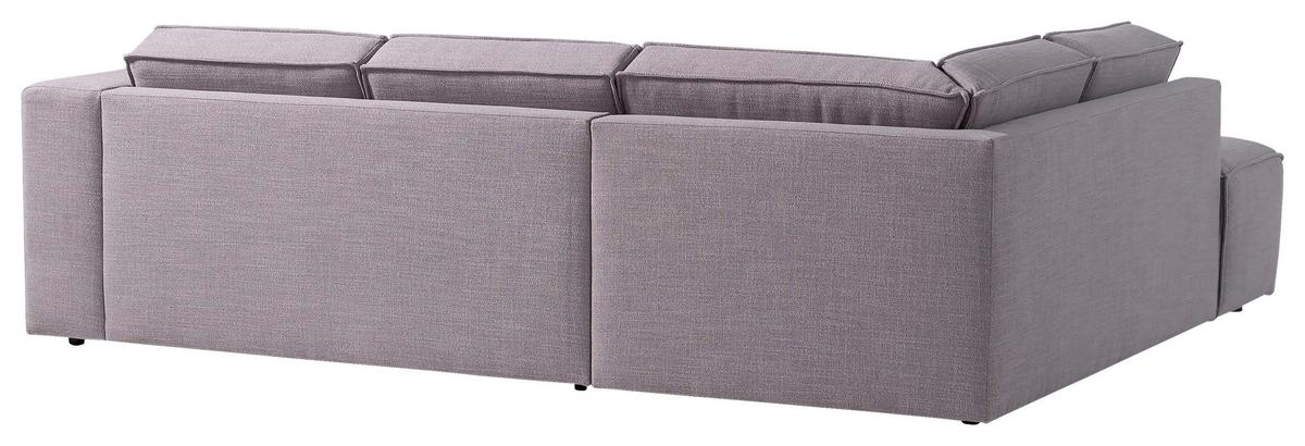 Ecksofa Dice Grau 220x275 Cm - Schwarz/Grau, MODERN, Textil (220/275cm) - Trendmanufaktur