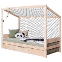 Bodenbett Mit Bettkasten 90x200 Cm Naturfarben - Naturfarben, MODERN, Holz/Textil (90/200cm) - MID.YOU
