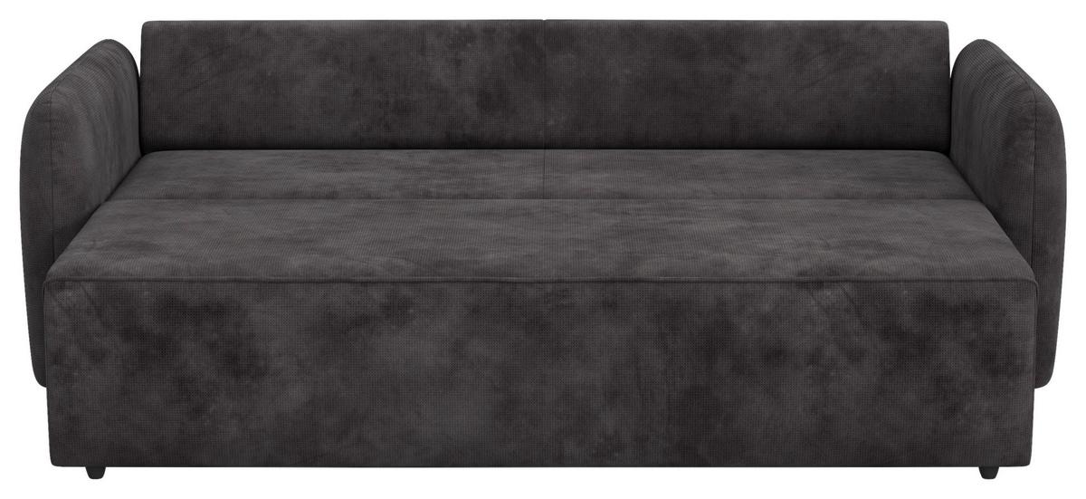 Megasofa mit Bettfunktion Flow Mikrofaser grau, B: 222cm - Schwarz, Trend, Textil (222/89/102cm) - MID.YOU