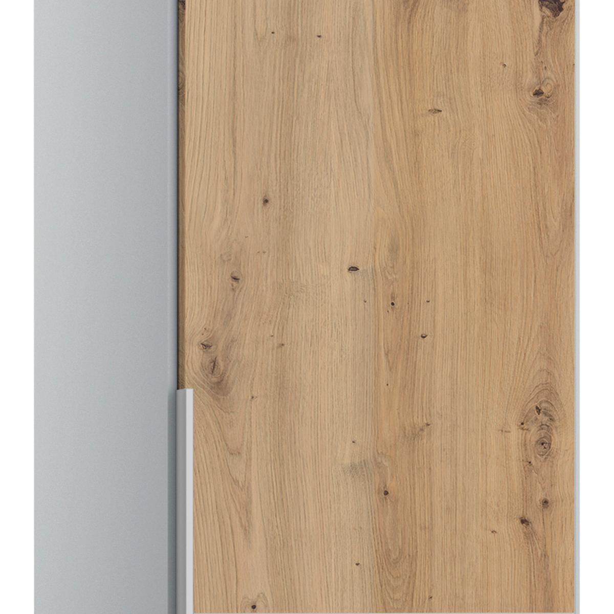 Drehtürenschrank m. Schubladen 226 cm Alabama Extra Hellgrau - Hellgrau/Eiche Artisan, MODERN, Holzwerkstoff (226/229/54cm)