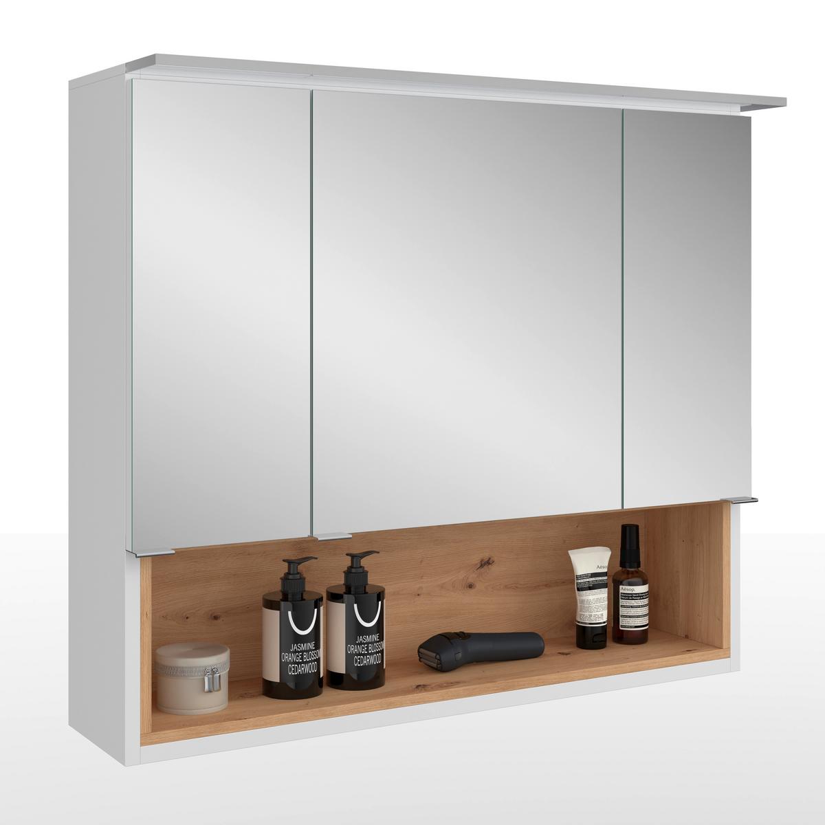 Tükrös Szekrény 80 Mura - fehér, Modern, faalapú anyag (80/71/26cm)