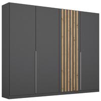 Drehtürenschrank 225 Cm Lamella Grau/eiche Dekor - Eiche Artisan/Grau, MODERN, Holzwerkstoff (226/210/54cm) - Rauch Möbel