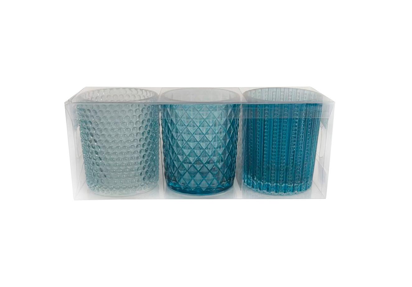 Teelichtglas Mariella - Blau/Dunkelblau, KONVENTIONELL, Glas (5,4/6,4cm) - Luca Bessoni