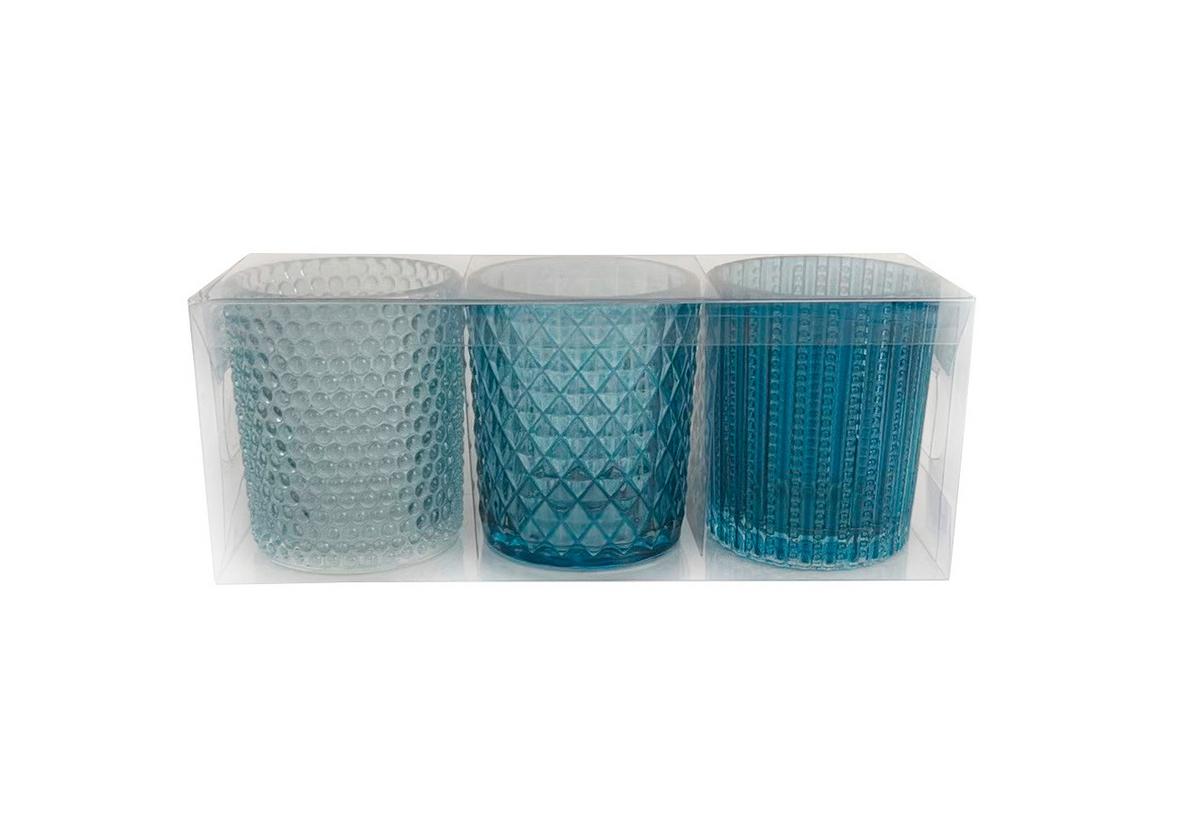 Teelichtglas Mariella - Blau/Dunkelblau, KONVENTIONELL, Glas (5,4/6,4cm) - Luca Bessoni
