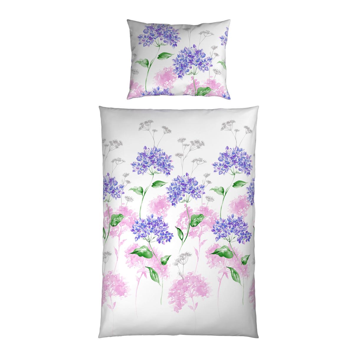 Bettwäsche Donatella - Blau/Rosa, ROMANTIK / LANDHAUS, Textil - James Wood