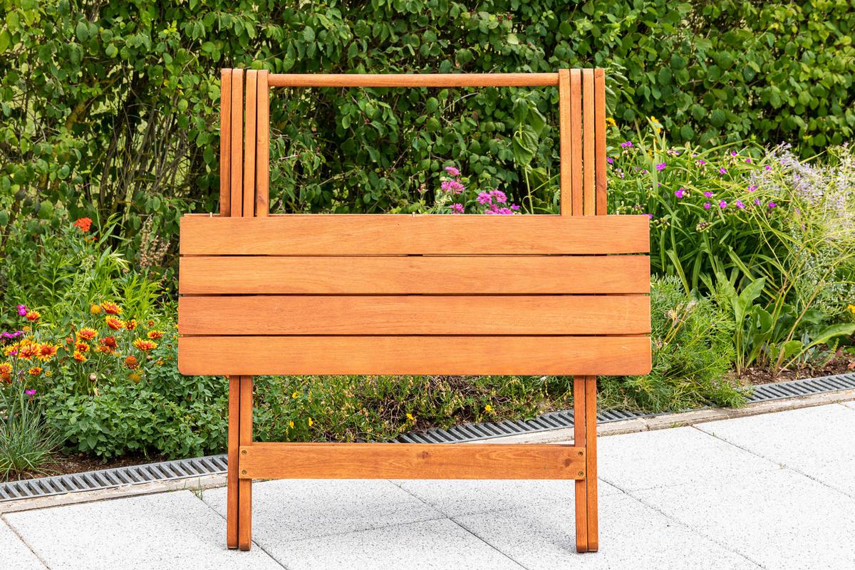 Gartentisch Klappbar Eukalyptusholz Natur - Naturfarben, KONVENTIONELL, Holz (90/72/60cm) - Gardenson