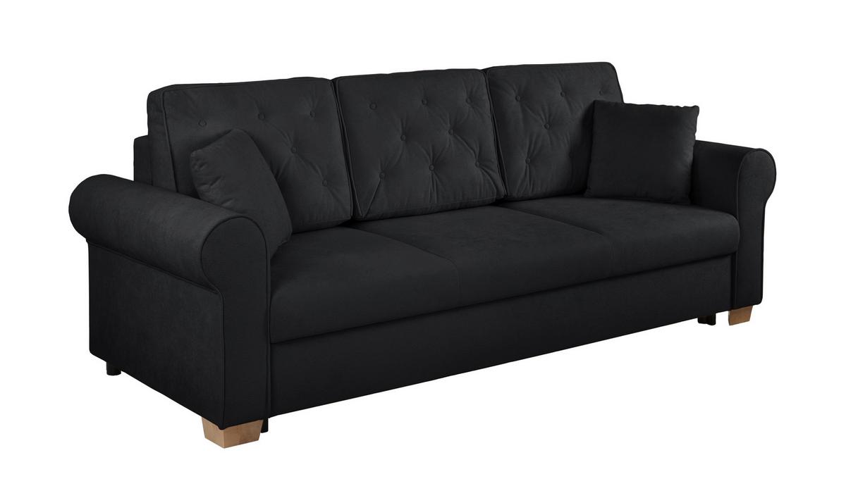 Schlafsofa Arles, Anthrazit 75 B: 240 Cm - Anthrazit/Buchefarben, Design, Textil (240/94/98cm) - MID.YOU