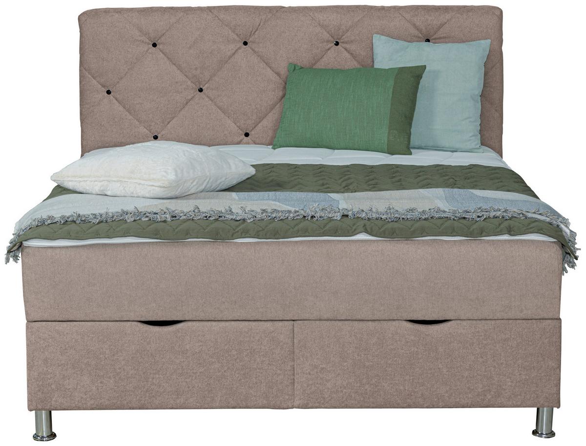 Box-ágy Black Diamond - világosbarna, Design, textil (180/200cm) - Modern Living