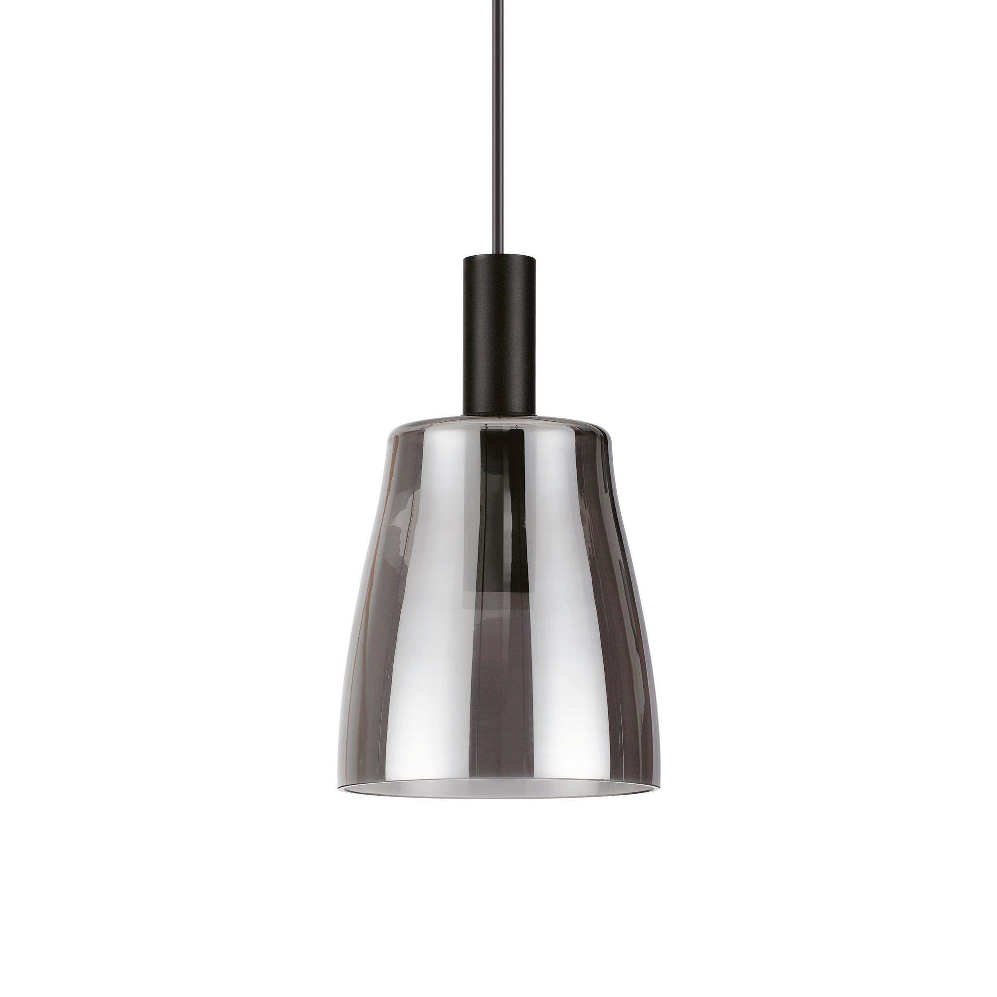 Hängeleuchte Coco Grau Schwarz D: 15 cm - Schwarz/Grau, Design, Glas/Metall (15/50\227cm) - Ideal Lux