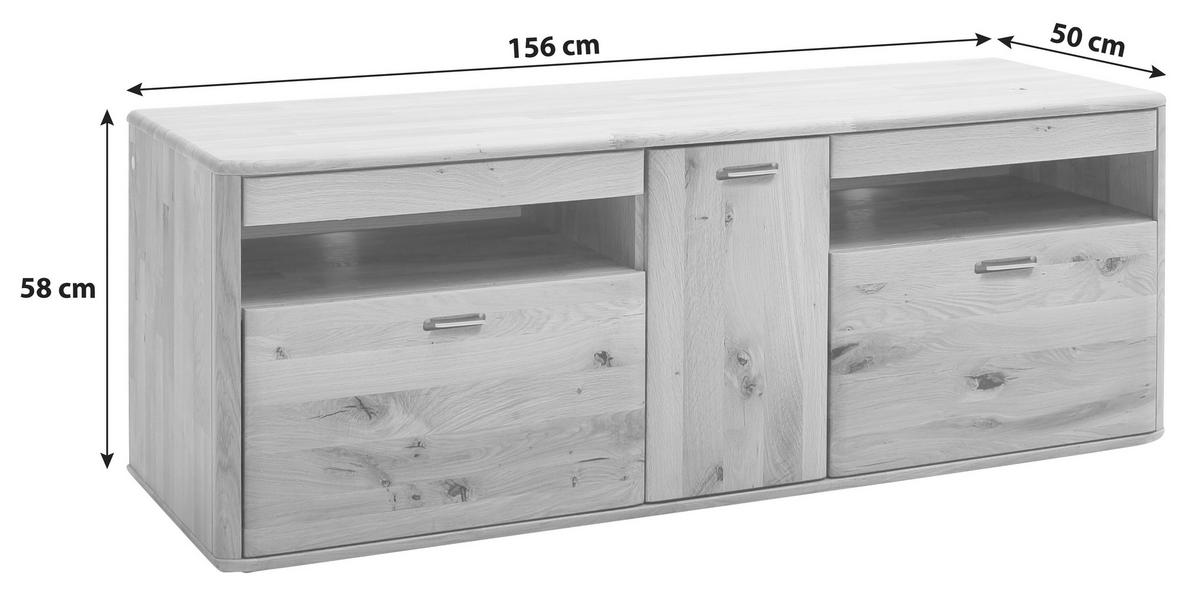 TV-Element Ravello B: 156 cm Eiche Dekor - Eichefarben, Design, Holz (156/58/50cm) - Livetastic