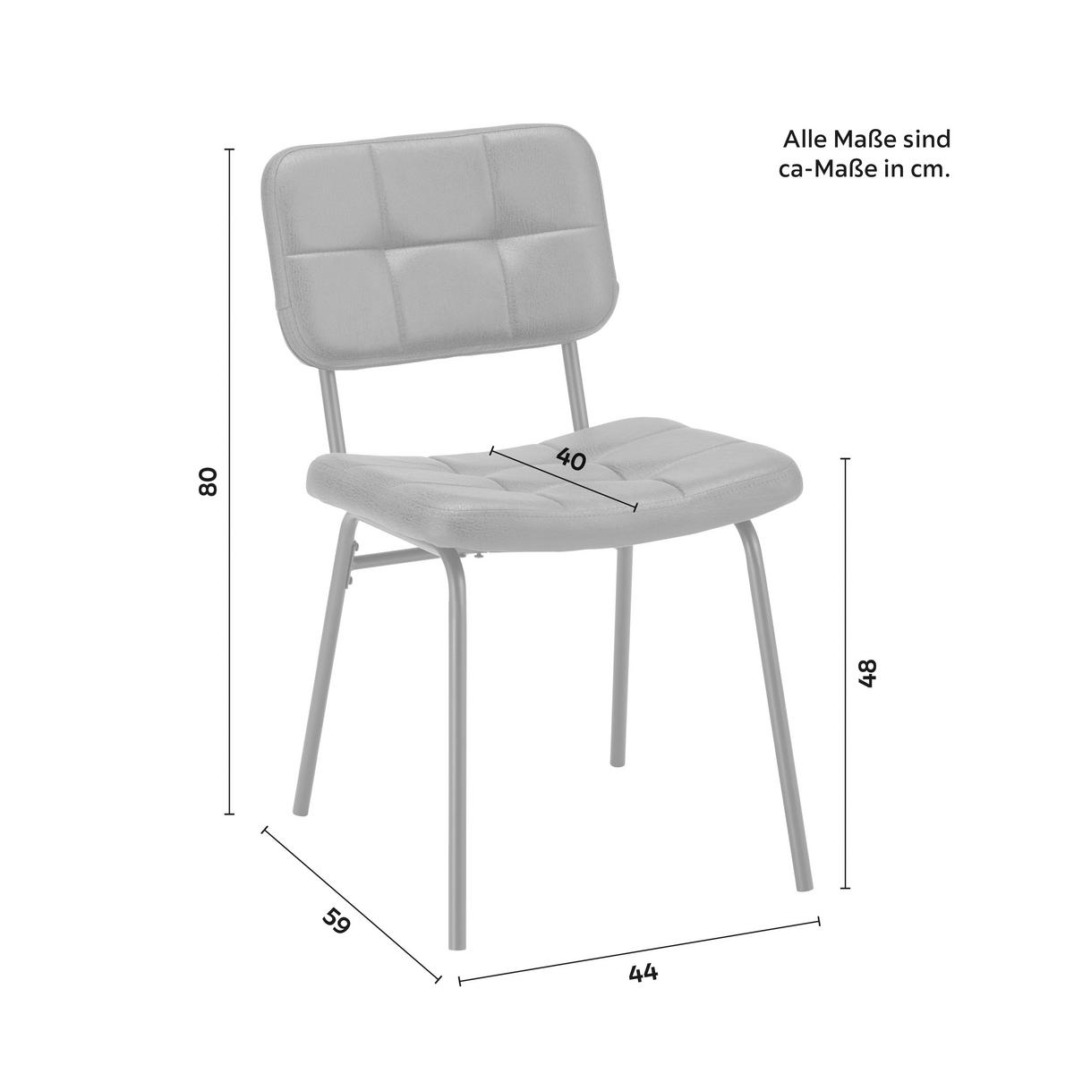 Sada židlí VALENTIN - černá/tmavě šedá, Moderní, kov/textil (44/80/59cm) - Bessagi Home