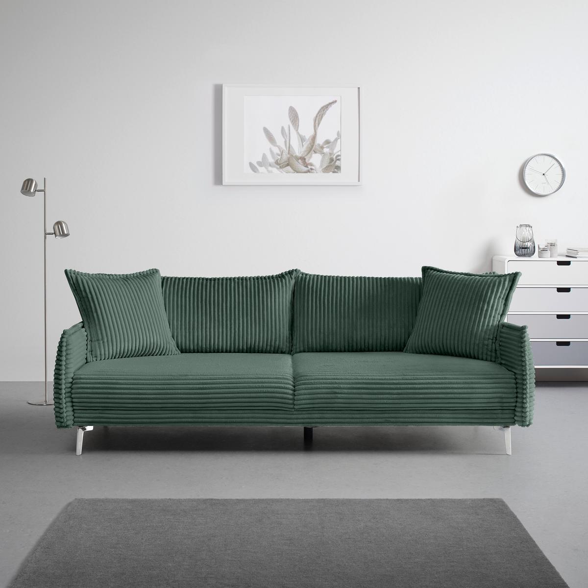 Velká pohovka KISS -TOP- - černá/tmavě zelená, Moderní, kov (241/90/117cm) - Mömax
