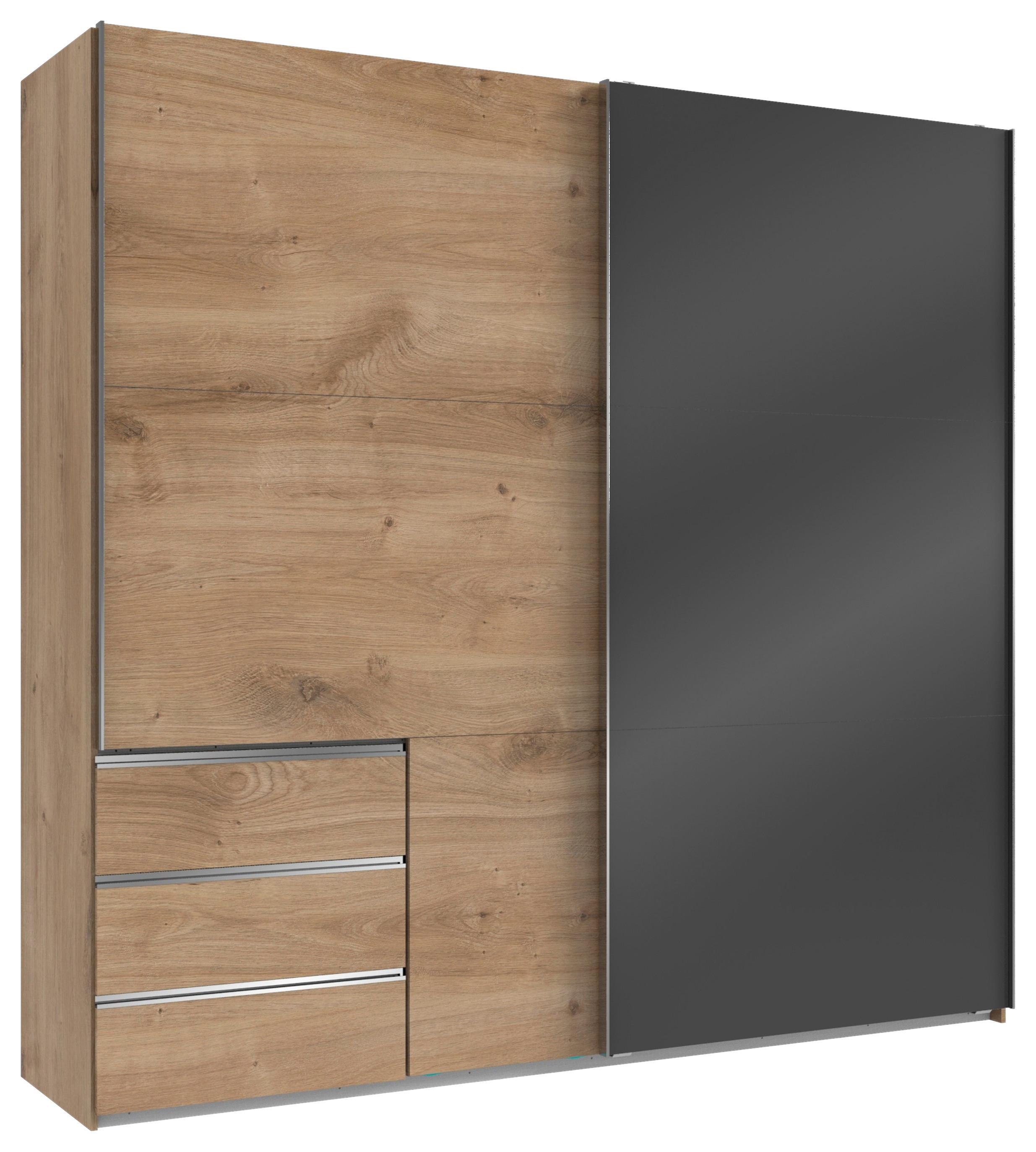 Schwebetürenschrank B: 250 Cm Level 36c Grau/eiche Dekor - Eichefarben/Grau, MODERN, Holzwerkstoff (250/236/65cm) - MID.YOU