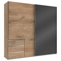 Schwebetürenschrank B: 250 Cm Level 36c Grau/eiche Dekor - Eichefarben/Grau, MODERN, Holzwerkstoff (250/236/65cm) - MID.YOU