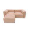 Ecksofa Rosa, Roségold B: 216 Cm - Roségold/Schwarz, Design, Textil (216/69/193cm) - MID.YOU