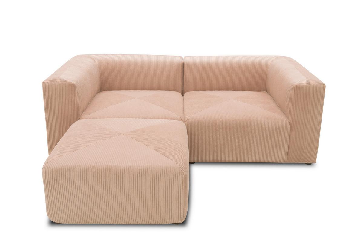 Ecksofa Rosa, Roségold B: 216 Cm - Roségold/Schwarz, Design, Textil (216/69/193cm) - MID.YOU
