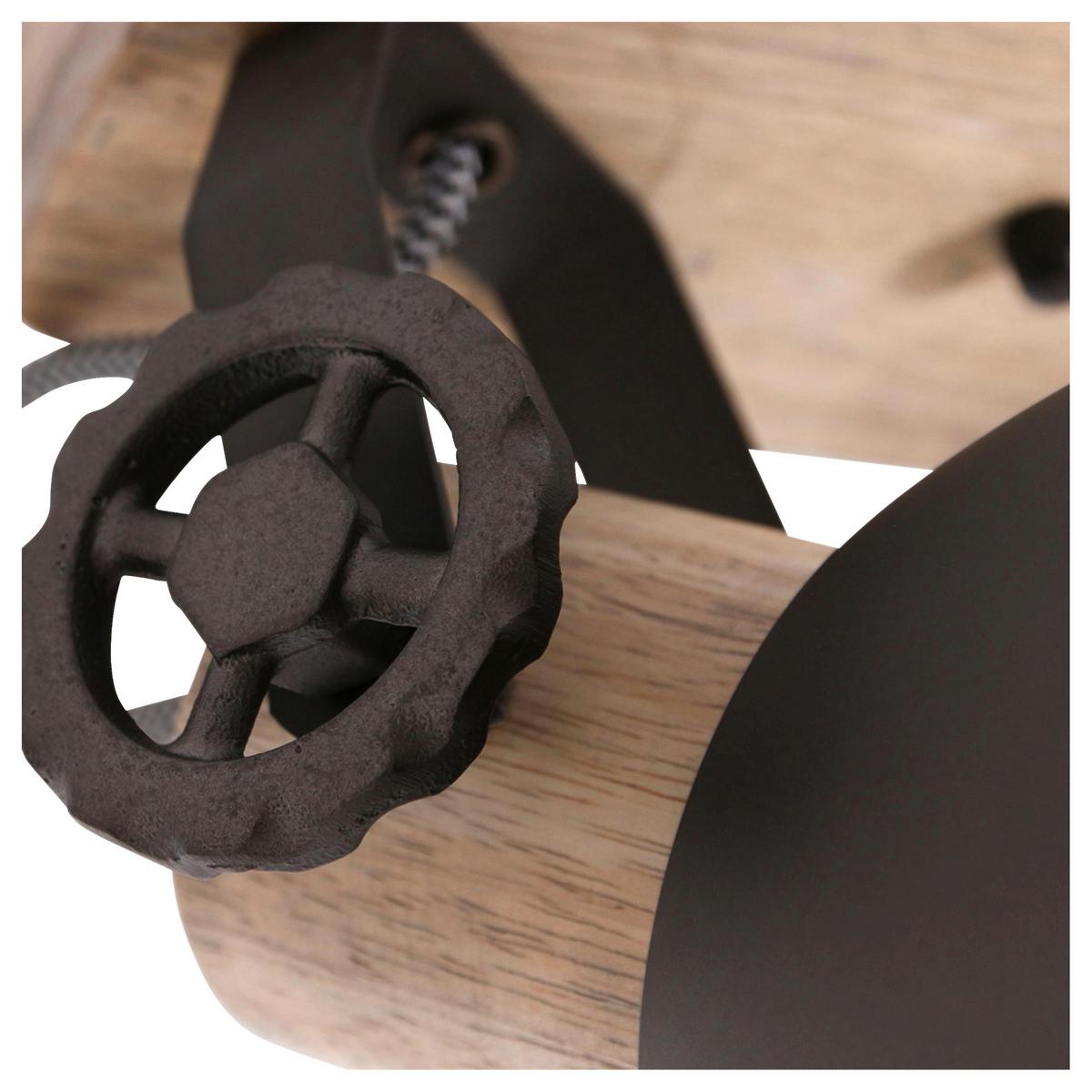 Deckenspots Gearwood - Anthrazit, Trend, Holz/Metall (32/19/17cm)