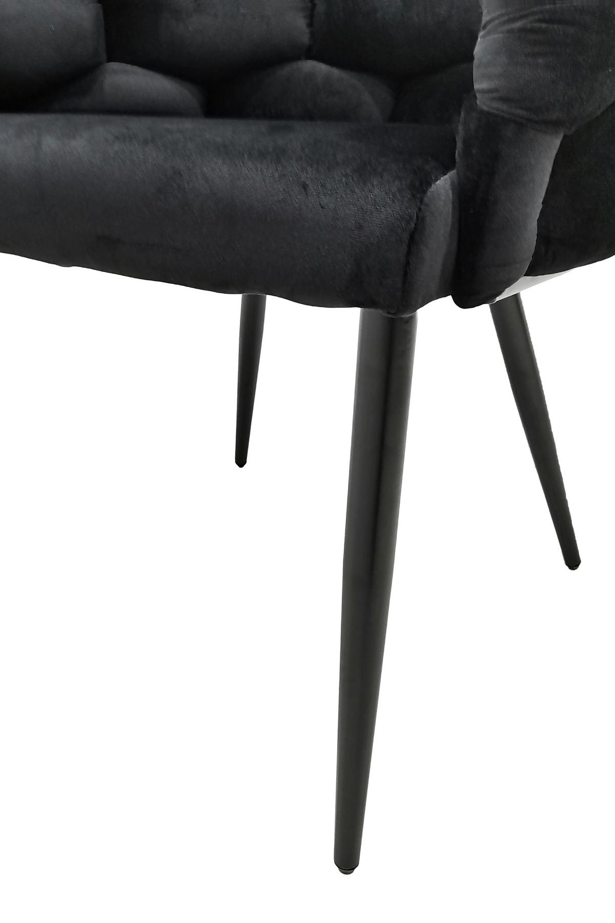 Sada stoličiek s podrúčkami 2ks/sada - čierna, Modern, kov/textil (65/79/61cm) - MID.YOU