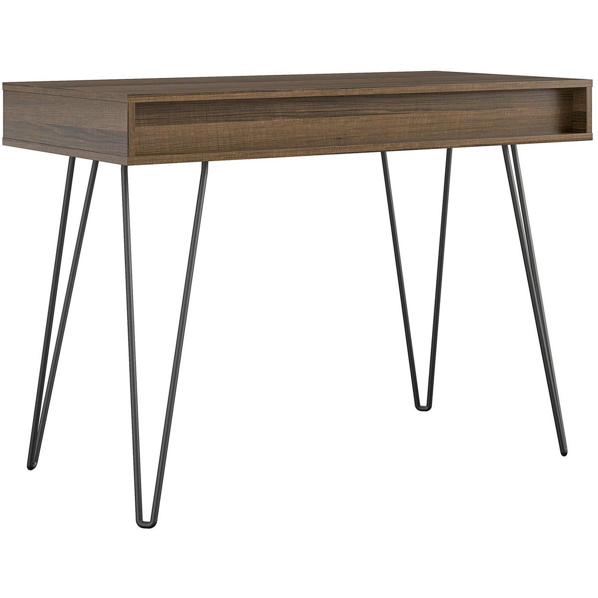 Schreibtisch Concord Grau, Eichefarben 104 cm - Eichefarben/Eiche grau, Design, Holzwerkstoff/Metall (104/77/49cm) - MID.YOU