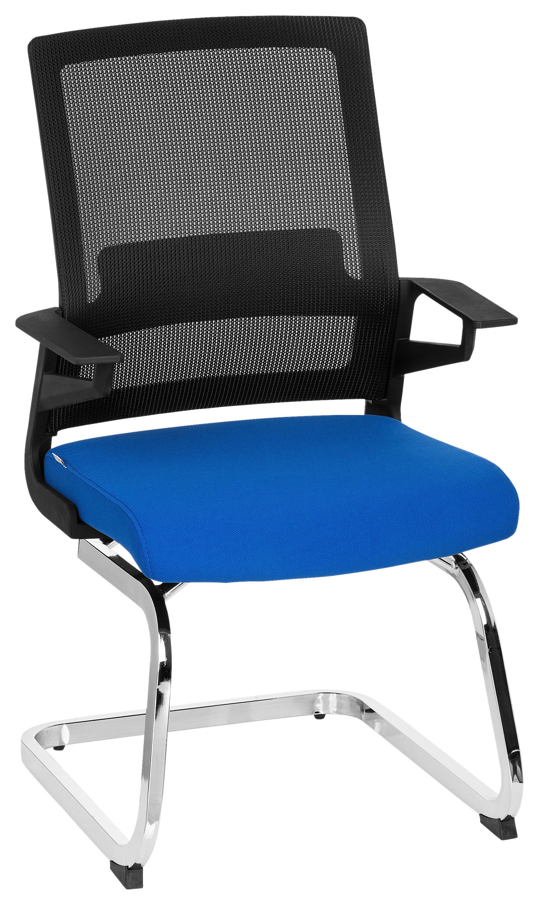 Besucherstuhl Inventor V Blau/schwarz Bis 150kg - Chromfarben/Blau, MODERN, Kunststoff/Textil (59/95/54cm) - MID.YOU