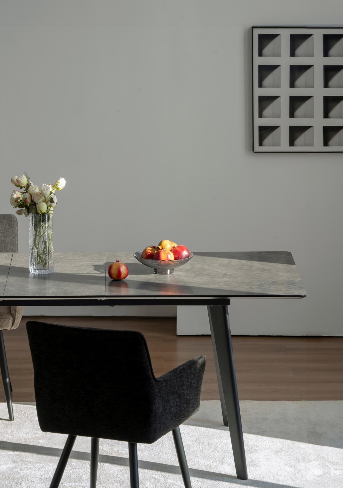 Esstisch Alvaro - Schwarz/Grau, LIFESTYLE, Holzwerkstoff/Metall (180/220/75/100cm) - MID.YOU