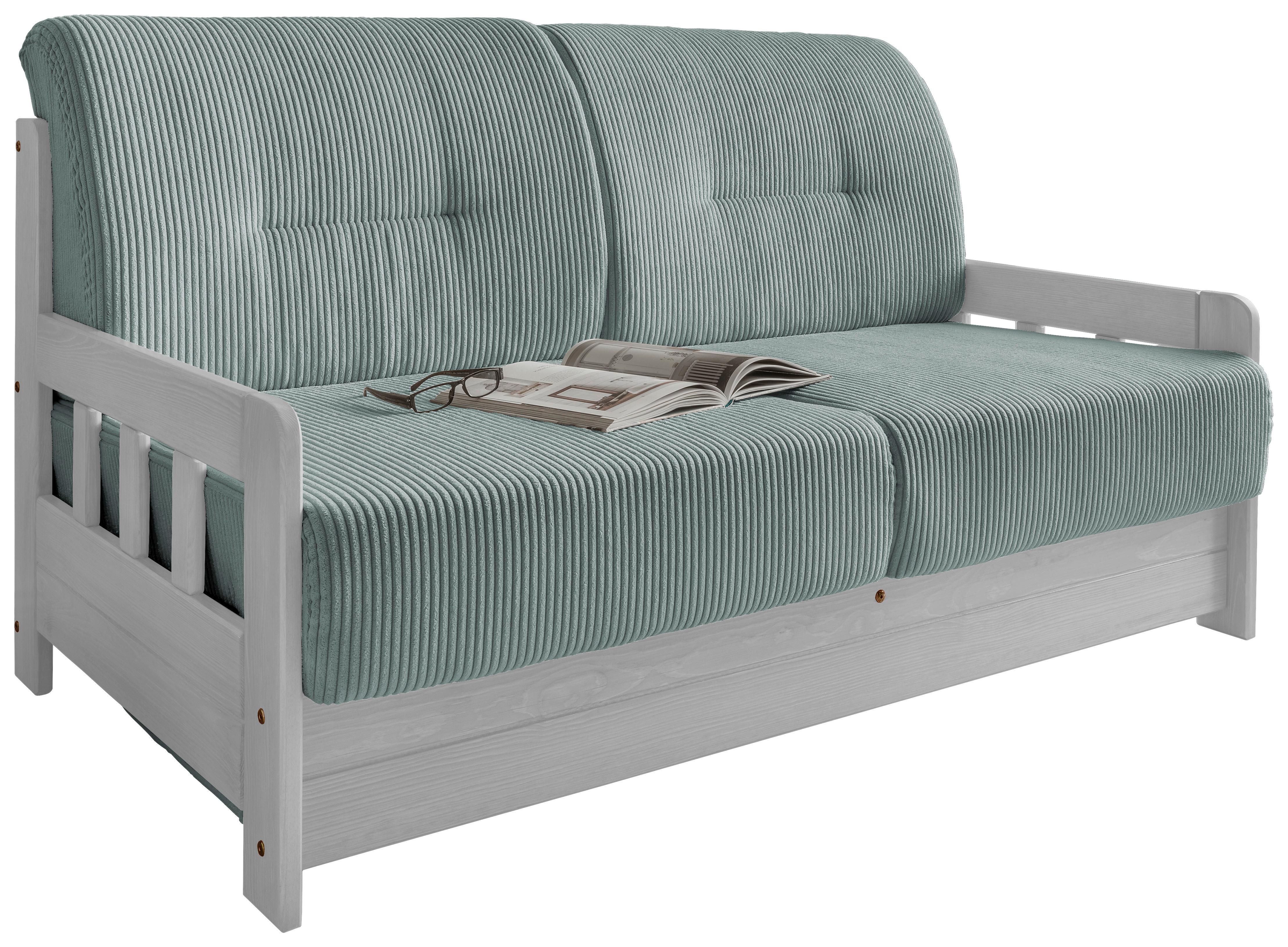 Schlafsofa Camino Weiß/Hellblau B: 154 cm - Weiß/Hellblau, MODERN, Holz/Textil (154/88/90cm) - Livetastic