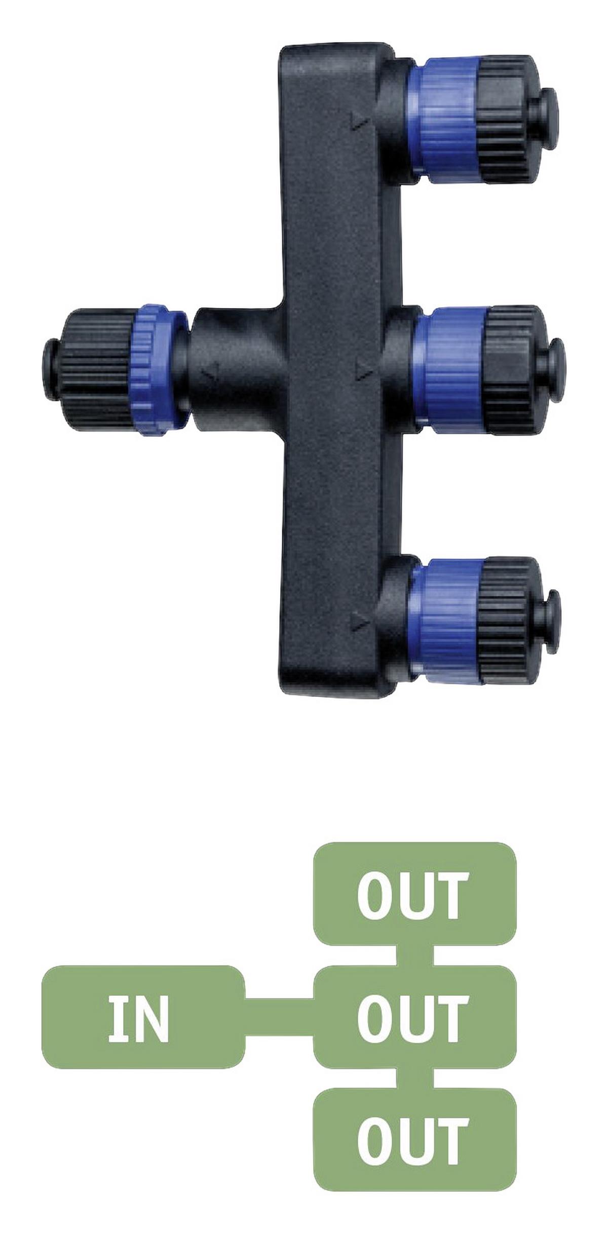 Verteiler Plug & Shine 3 Ausgänge Ip 68 Schwarz - Schwarz, Basics, Kunststoff (9,4/7,5cm) - Paulmann