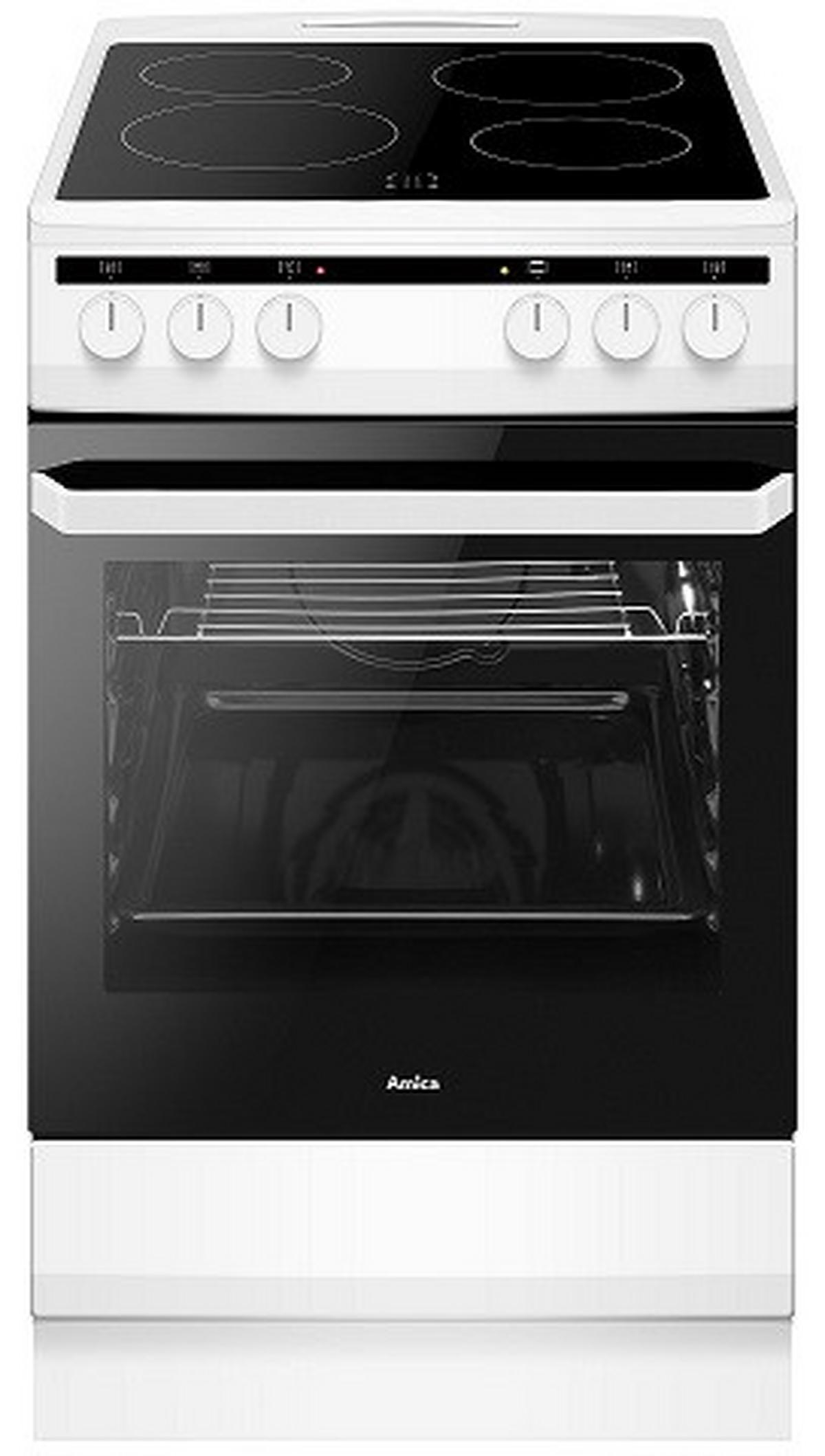 Szabadonálló Tűzhely Amica 508ce2.30ehp(w) - fehér, Basics, Üveg/fém (50/65/85cm)