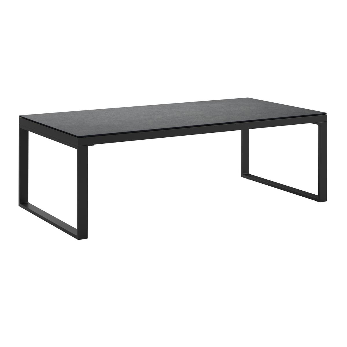 Loungetisch Brest - Anthrazit, MODERN, Glas/Metall (120/39/60cm) - Beldano