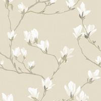 Vliestapete Magnolia Grove Natural - Beige, Basics, Papier/Kunststoff (52/1000cm)