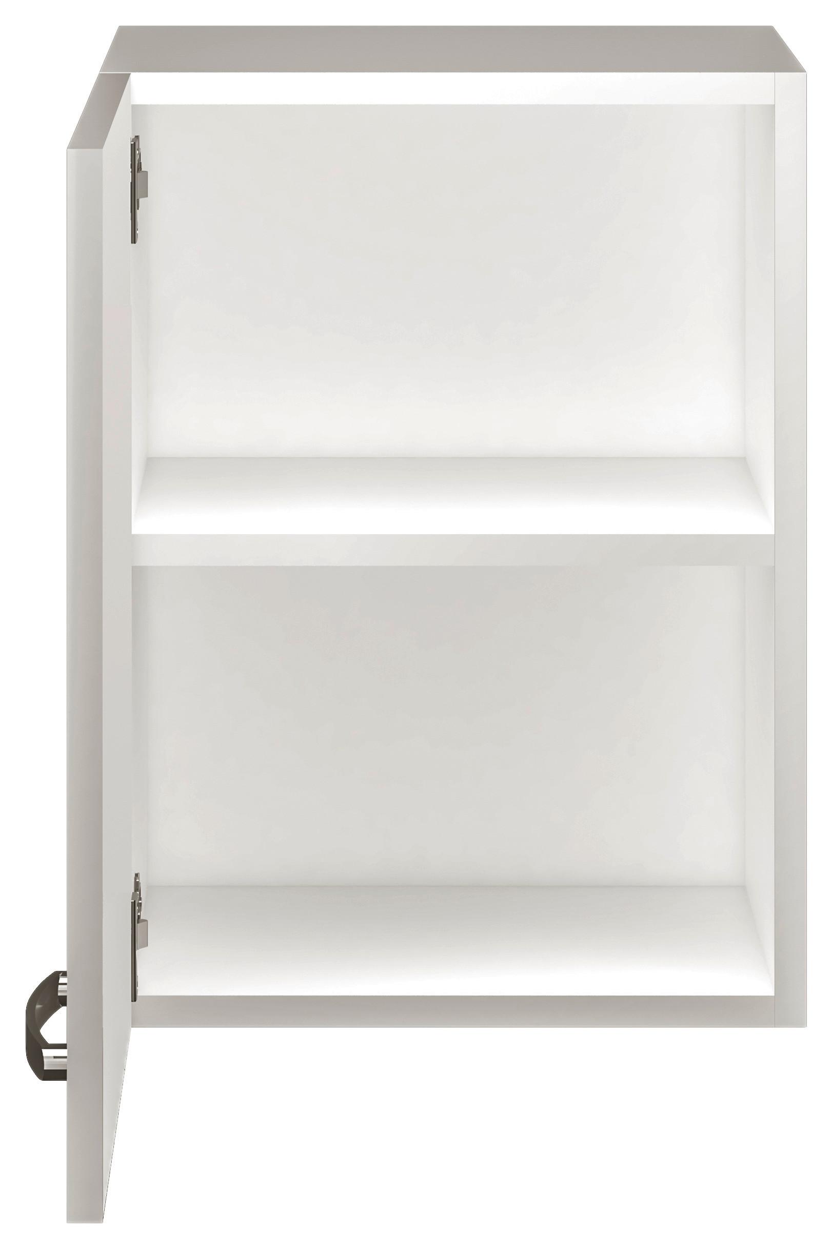 Felsőszekrény Alba - magasfényű fehér/fehér, Modern, faalapú anyag (40/54,8/32cm)