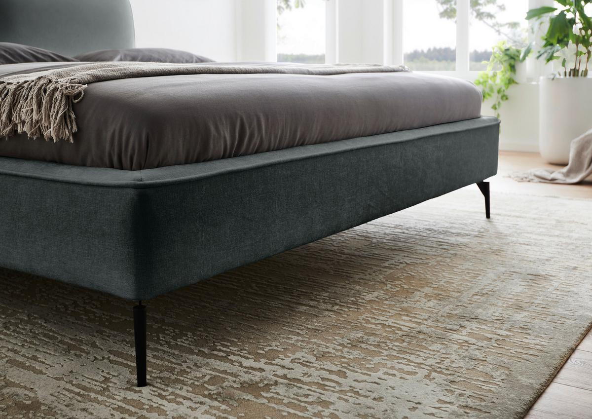 Polsterbett Infinity Liberty Dunkelgrün 180x200cm - Dunkelgrün/Schwarz, MODERN, Textil (180/200cm) - Livetastic