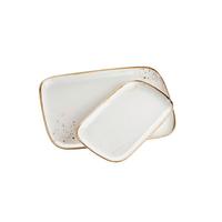Servierplatte Pintar Rechteckig D: 25-30,5 cm - Braun/Weiß, Basics, Keramik - Mäser