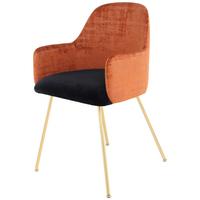 Armlehnstuhl Richard 525 Terra/Scharz - Goldfarben, Design, Holz/Kunststoff (53cm) - Kayoom