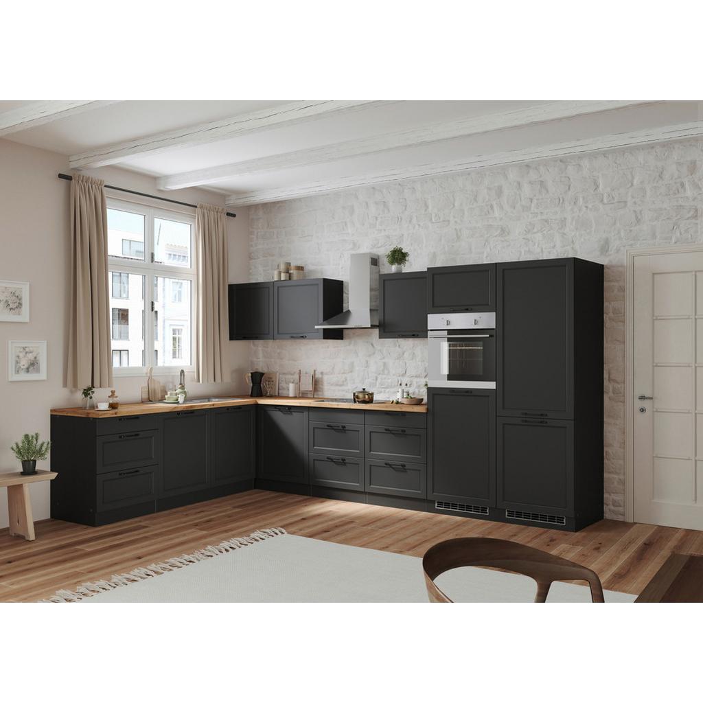 Eckküche Meran Ohne Geräte 240x360 Cm Grau/eiche Dekor