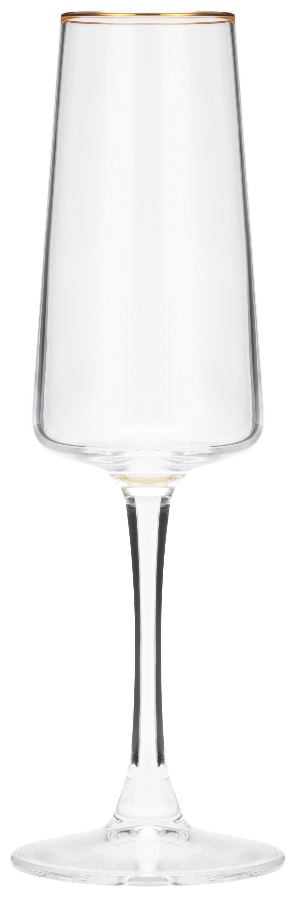 Franciapezsgős-pohár Szett Winona 3 Db - aranyszínű/átlátszó, Basics, Üveg (4.5/22.5cm) - Luca Bessoni