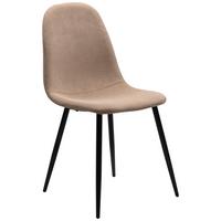 Esszimmerstuhl Anya 70a Braun Gepolstert - Schwarz/Braun, KONVENTIONELL, Textil/Metall (43/83/50cm) - MID.YOU