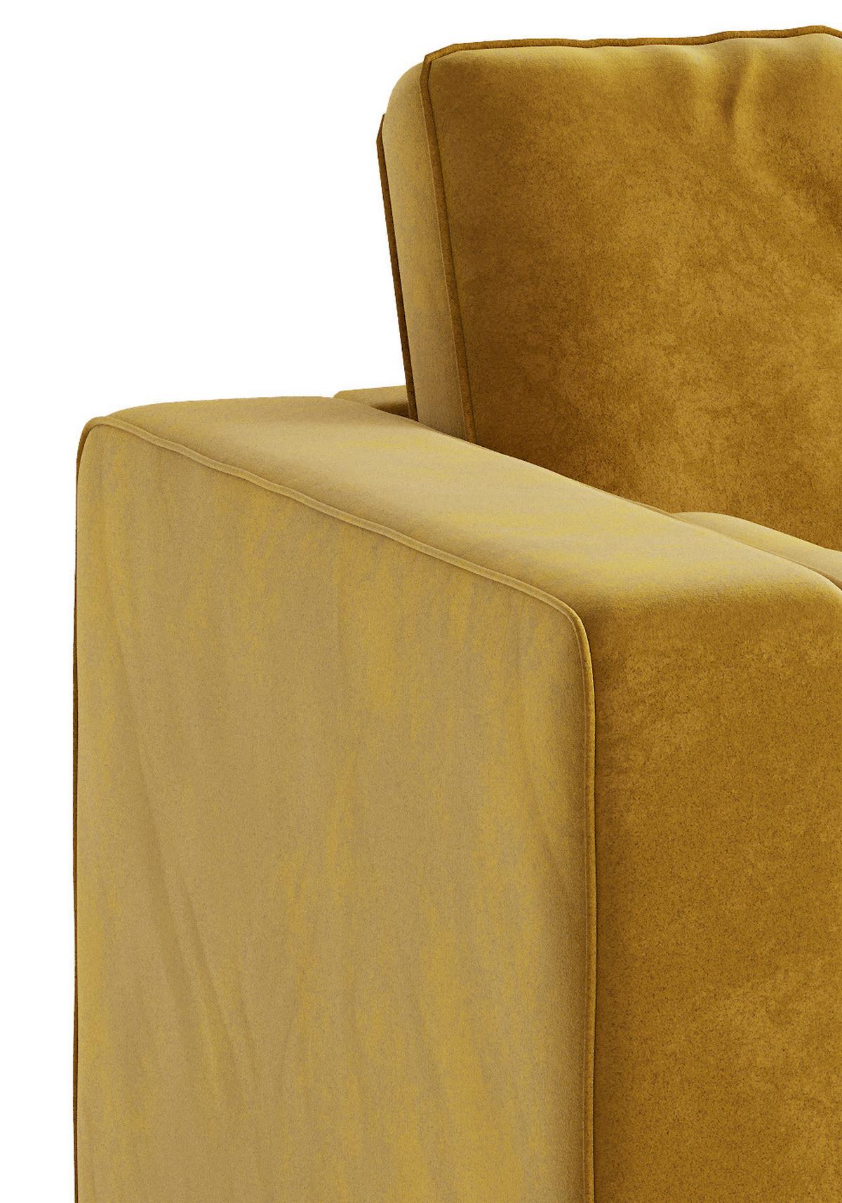 Ecksofa Scott - Edelstahlfarben/Gelb, Design, Textil (205/259cm) - Livetastic