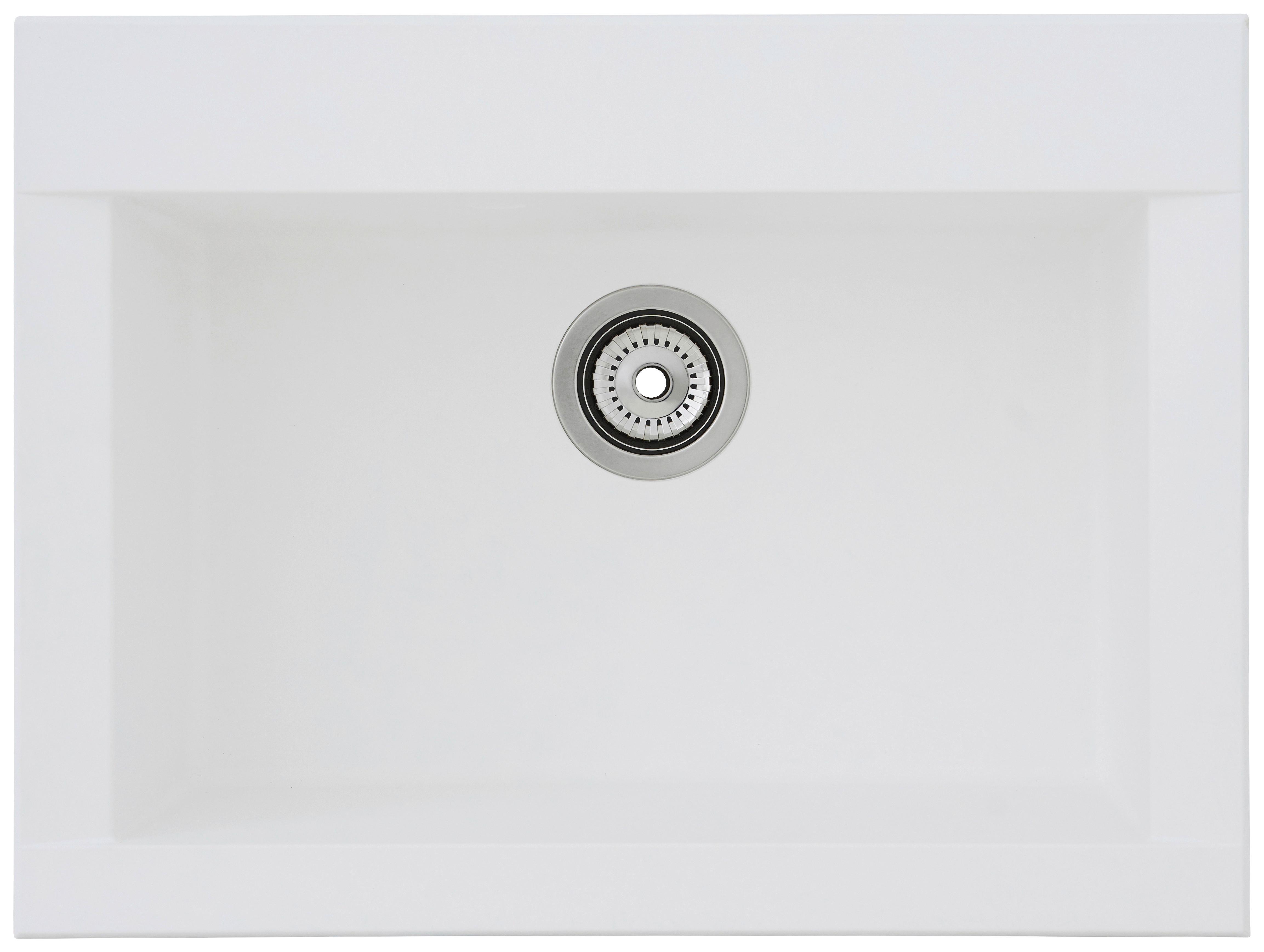 Spüle Respekta Ohio Kunststein Bxt: 66x50 cm - Weiß, Trend, Glas/Kunststoff (66/21/50cm) - Respekta