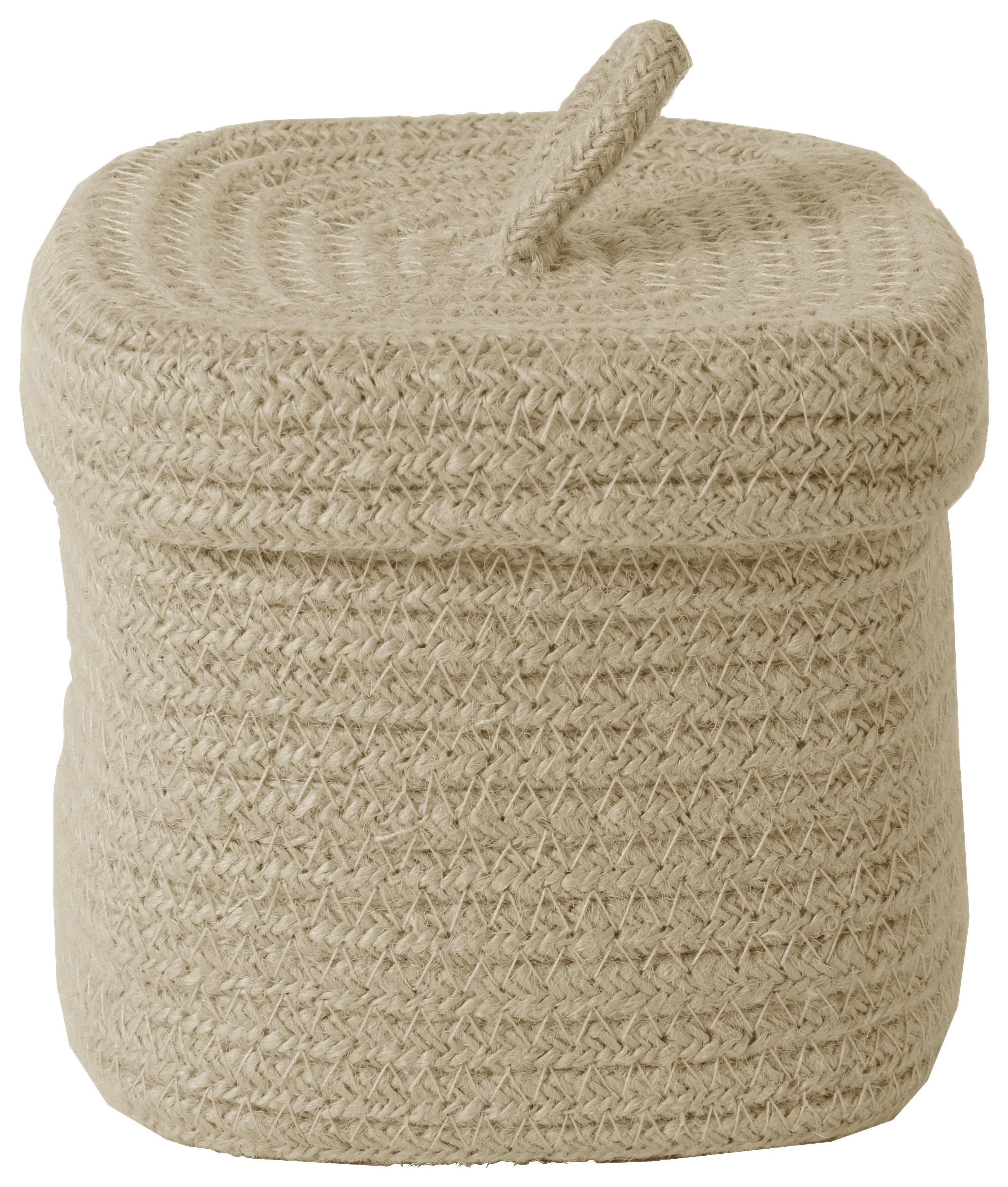 Koš ROMY - béžová, Konvenční, textil/plast (13/13/13cm) - Mömax