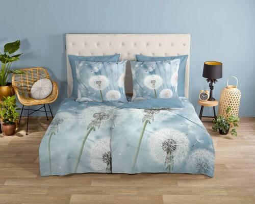 Wendebettwäsche Wishfull Blau 155x220 cm - Blau, Natur, Textil (155/220cm)