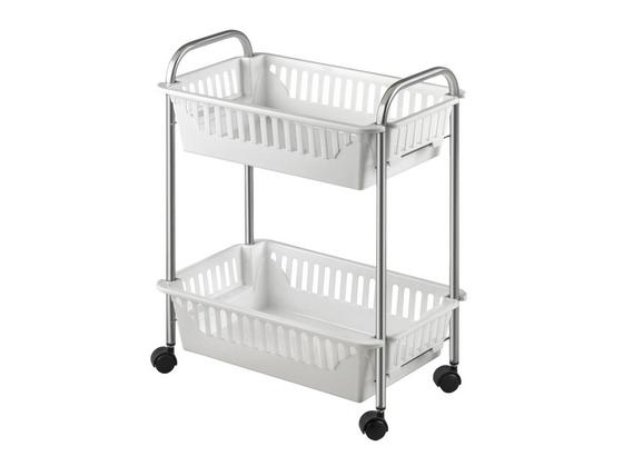 Allzweckwagen Oslo 2 Fächer - Chromfarben/Weiß, MODERN, Kunststoff/Metall (26/41/52cm) Allzweckwagen Oslo 2 Fächer - Chromfarben/Weiß, MODERN, Kunststoff/Metall (26/41/52cm)