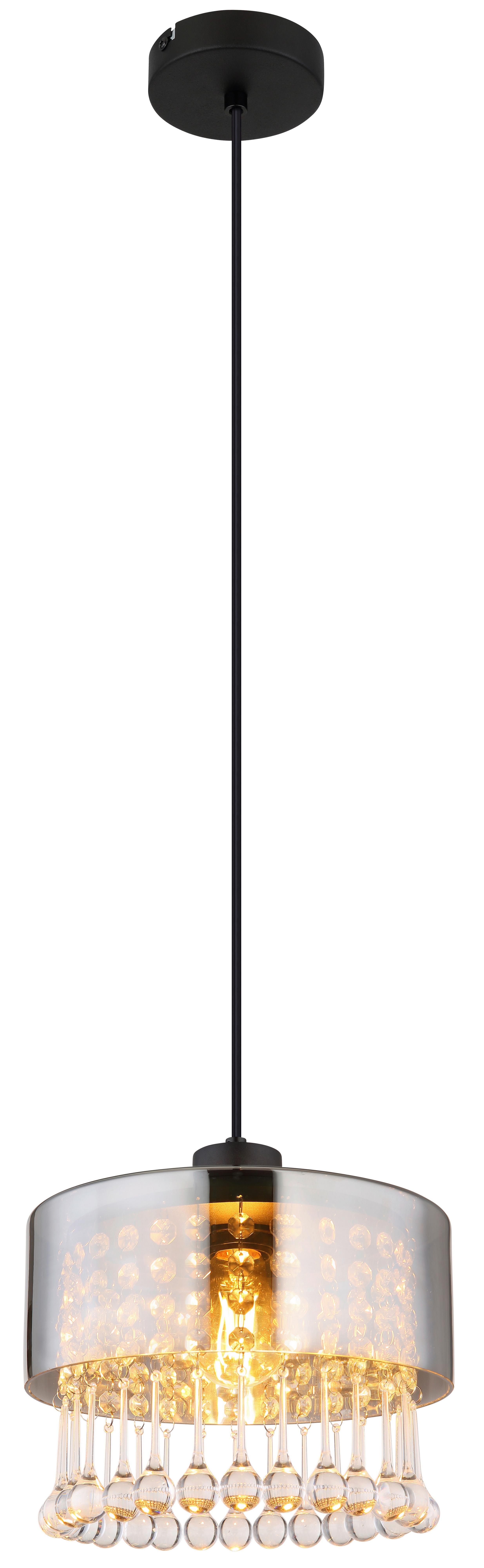 Hängeleuchte 15884h1 - Klar/Schwarz, KONVENTIONELL, Glas/Kunststoff (25/120cm) - Globo