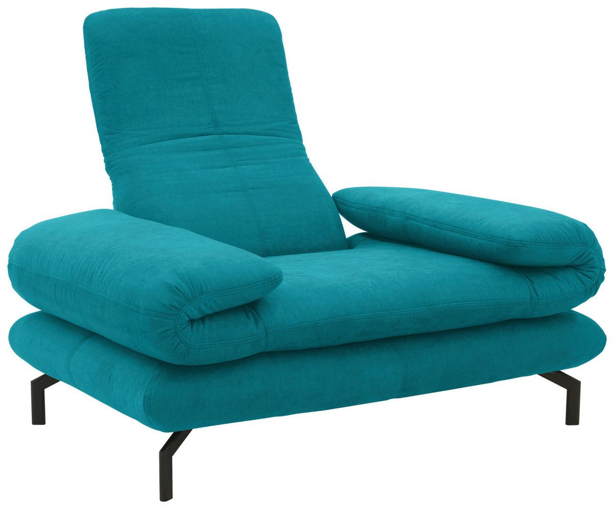 Sessel Looks Xiii - Türkis/Schwarz, Design, Textil (139 (197)/83 (110)/98cm) - LOOKS by W.Joop