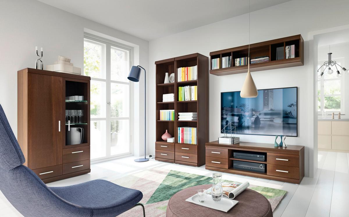 Vitrine Imperial Walnussfarben B: 80cm - Walnussfarben, KONVENTIONELL, Holzwerkstoff (80/152/38cm)